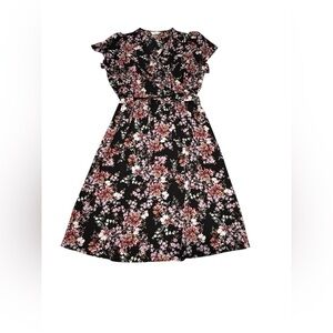 CJ Banks Pink Flutter Sleeve Midi Sundress